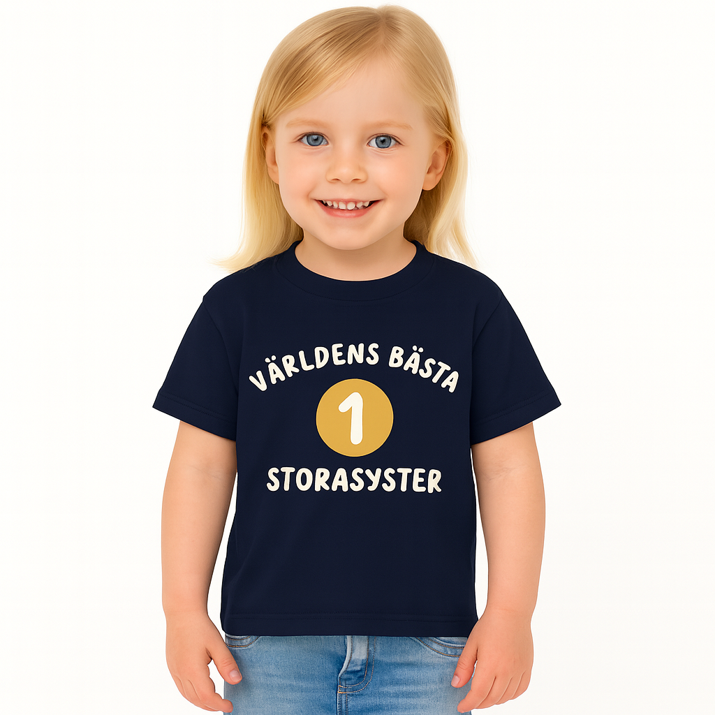 Flicka med Världens bästa storasyster Tshirt