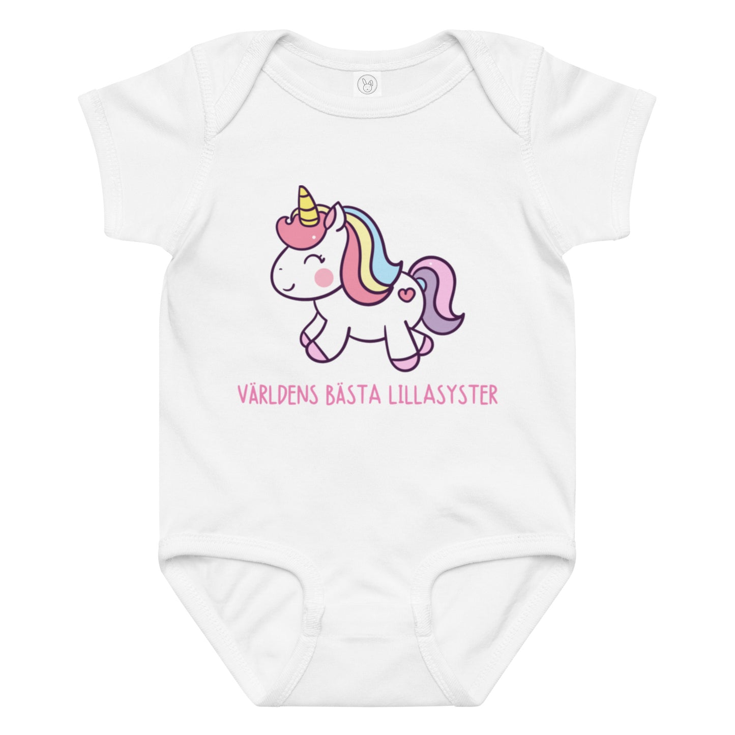 Lillasyster Body - Unicorn vit
