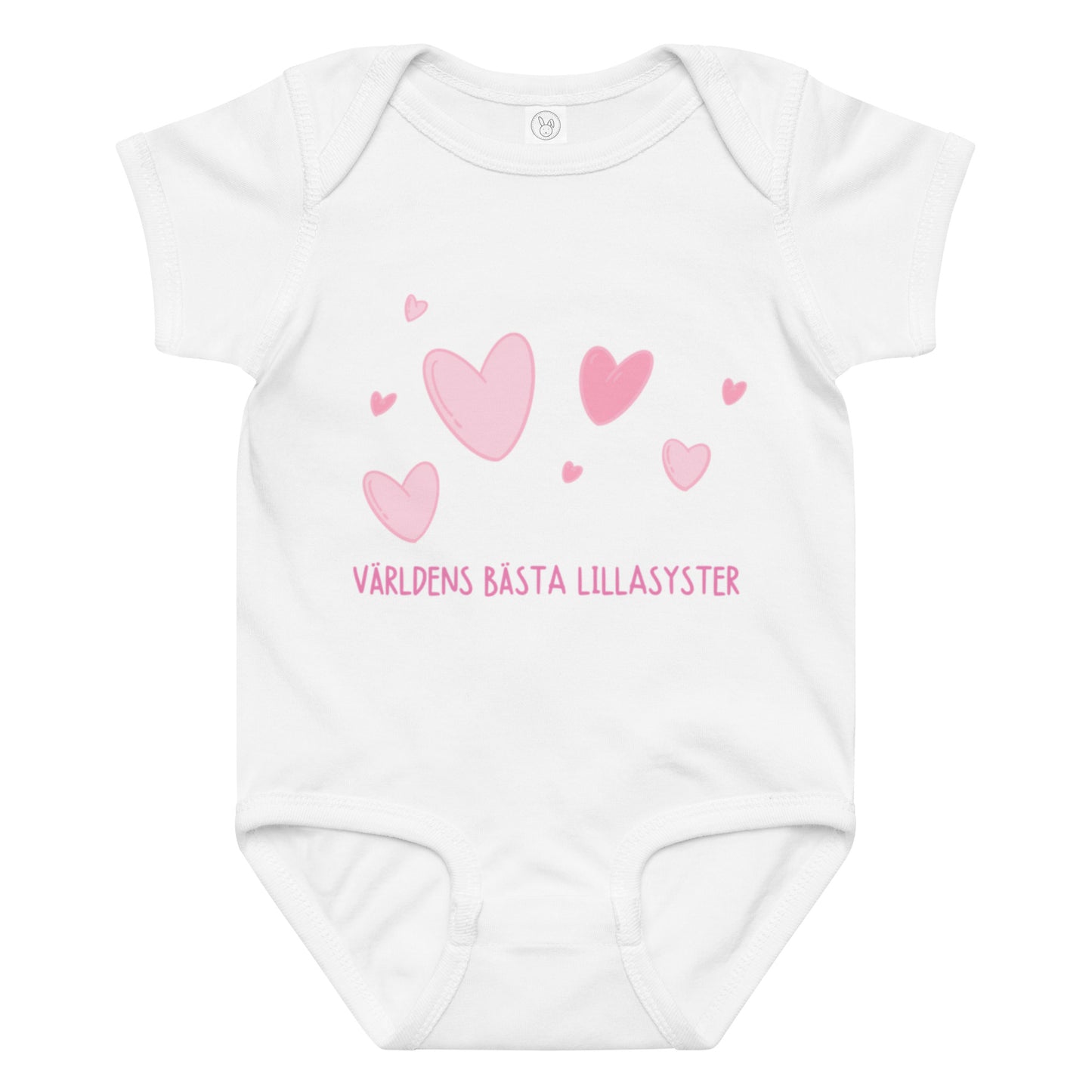 Lillasyster Body - Hearts vit