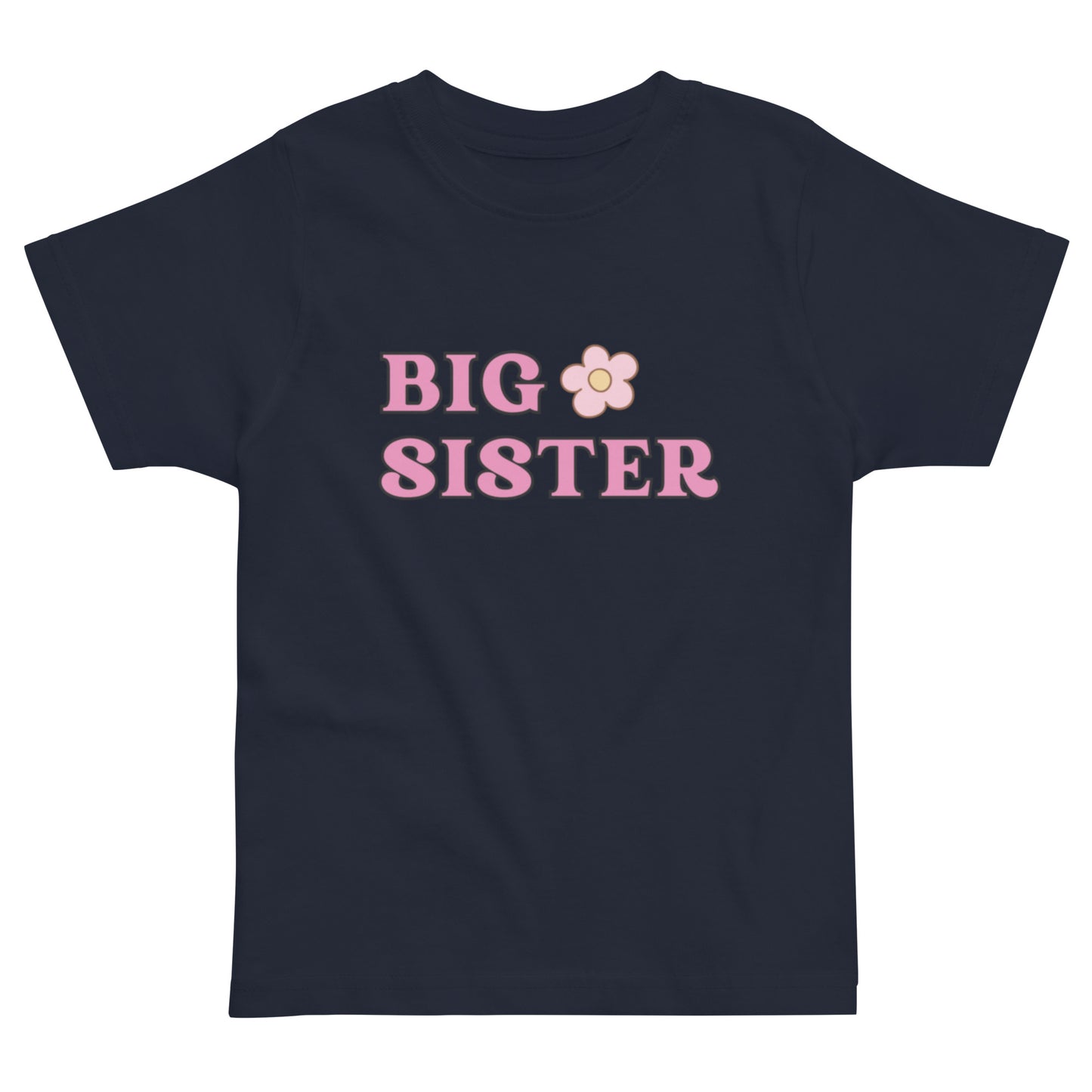 Big sister T-shirt - flower - navy