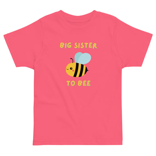 Big sister to bee t-shirt i rosa