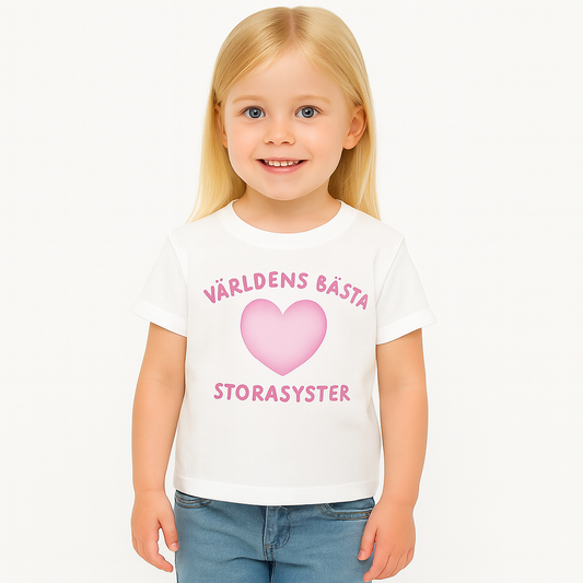 Världens Bästa Storasyster T-shirt - Hjärta
