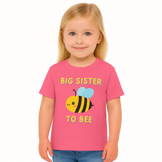Big sister to bee t-shirt i rosa