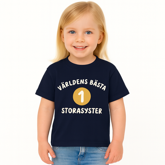 Flicka med Världens bästa storasyster Tshirt