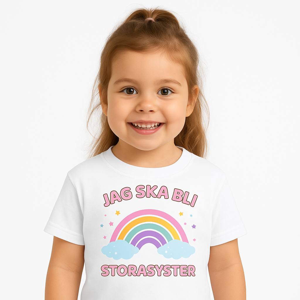 Jag ska bli storasyster T-shirt - Regnbåge