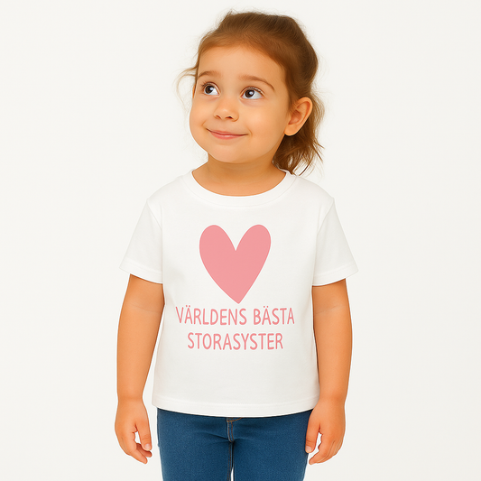 Världens Bästa Storasyster T-shirt - Big Heart