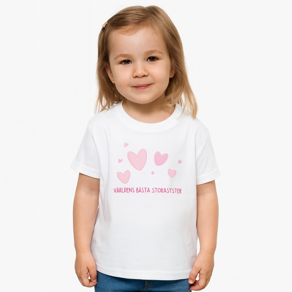 Världens Bästa Storasyster T-shirt - Hearts