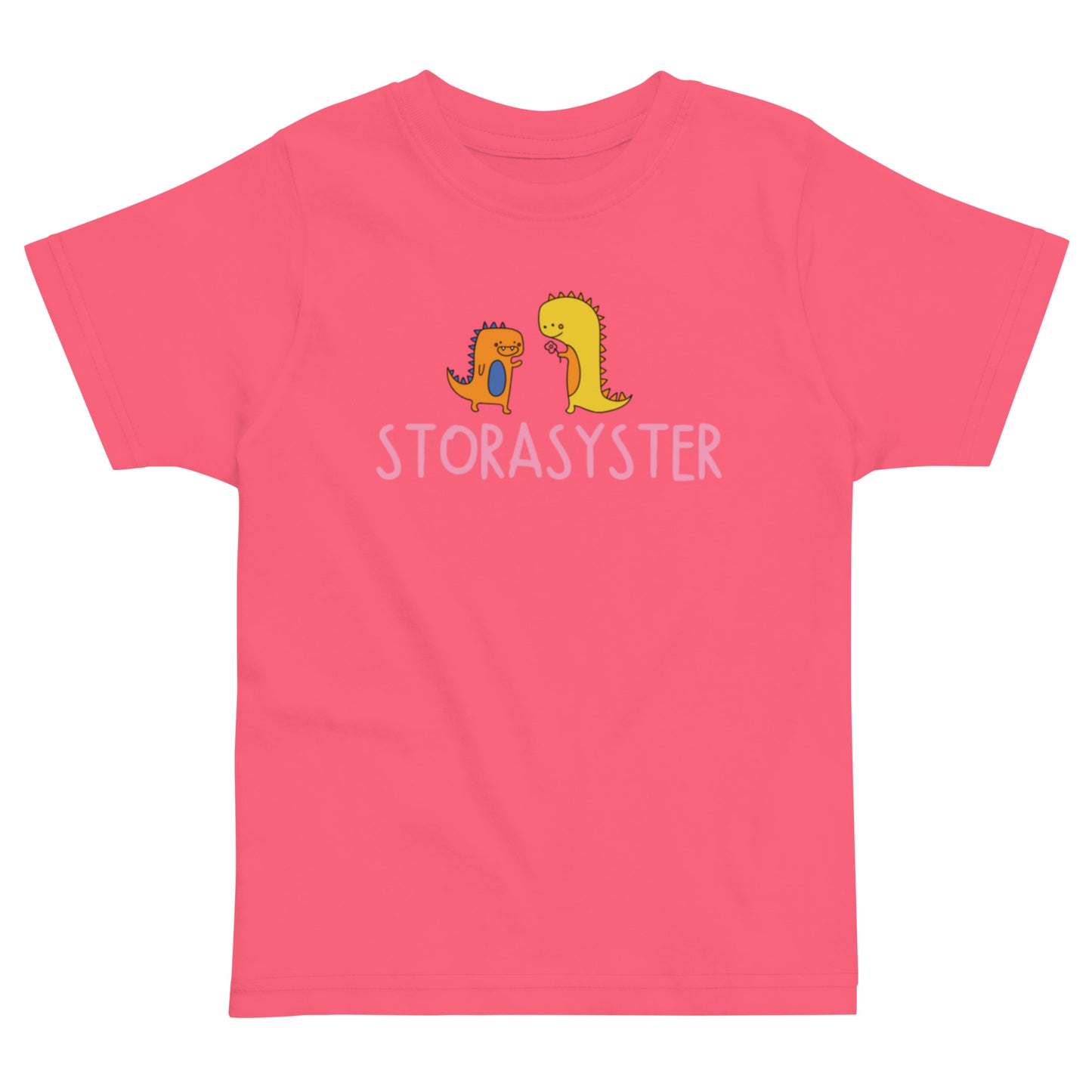 Storasyster T-shirt - Dino rosa