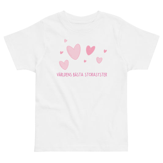 Världens bästa storasyster t-shirt med hjärtan