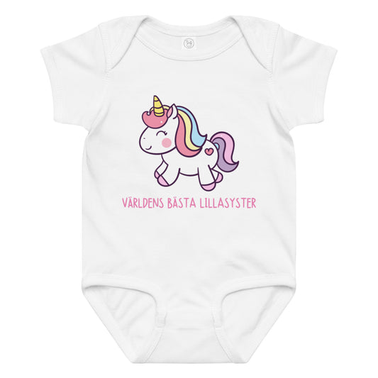 Lillasyster Body - Unicorn vit
