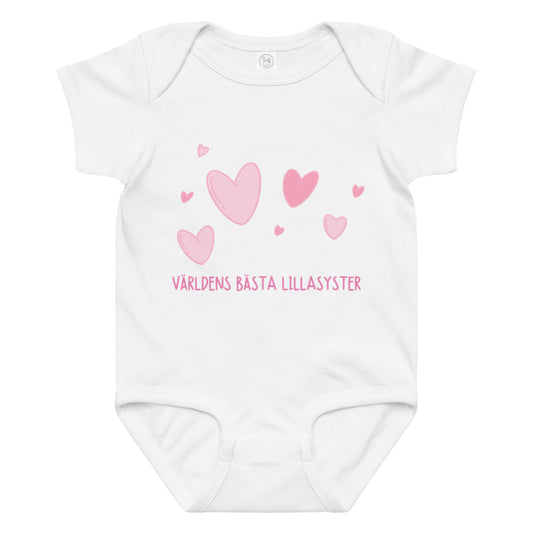 Lillasyster Body - Hearts vit