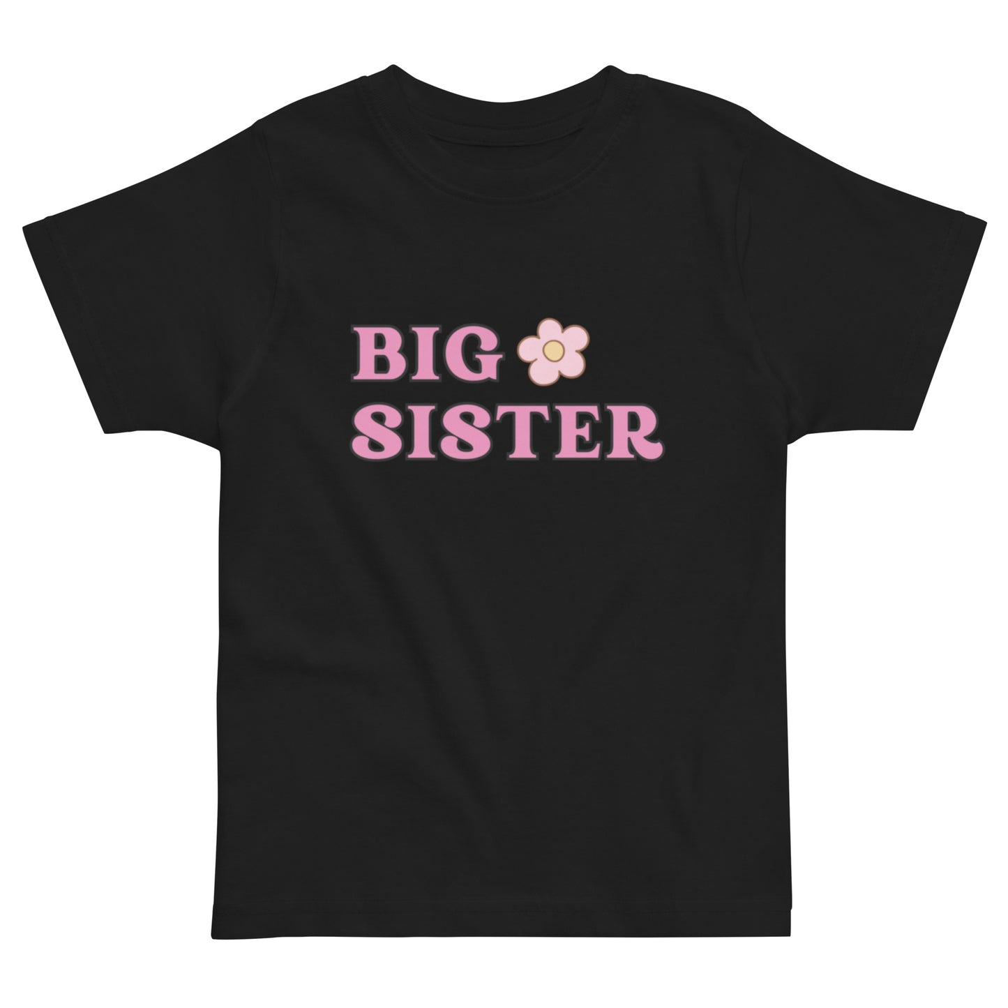 Big sister T-shirt - flower - svart
