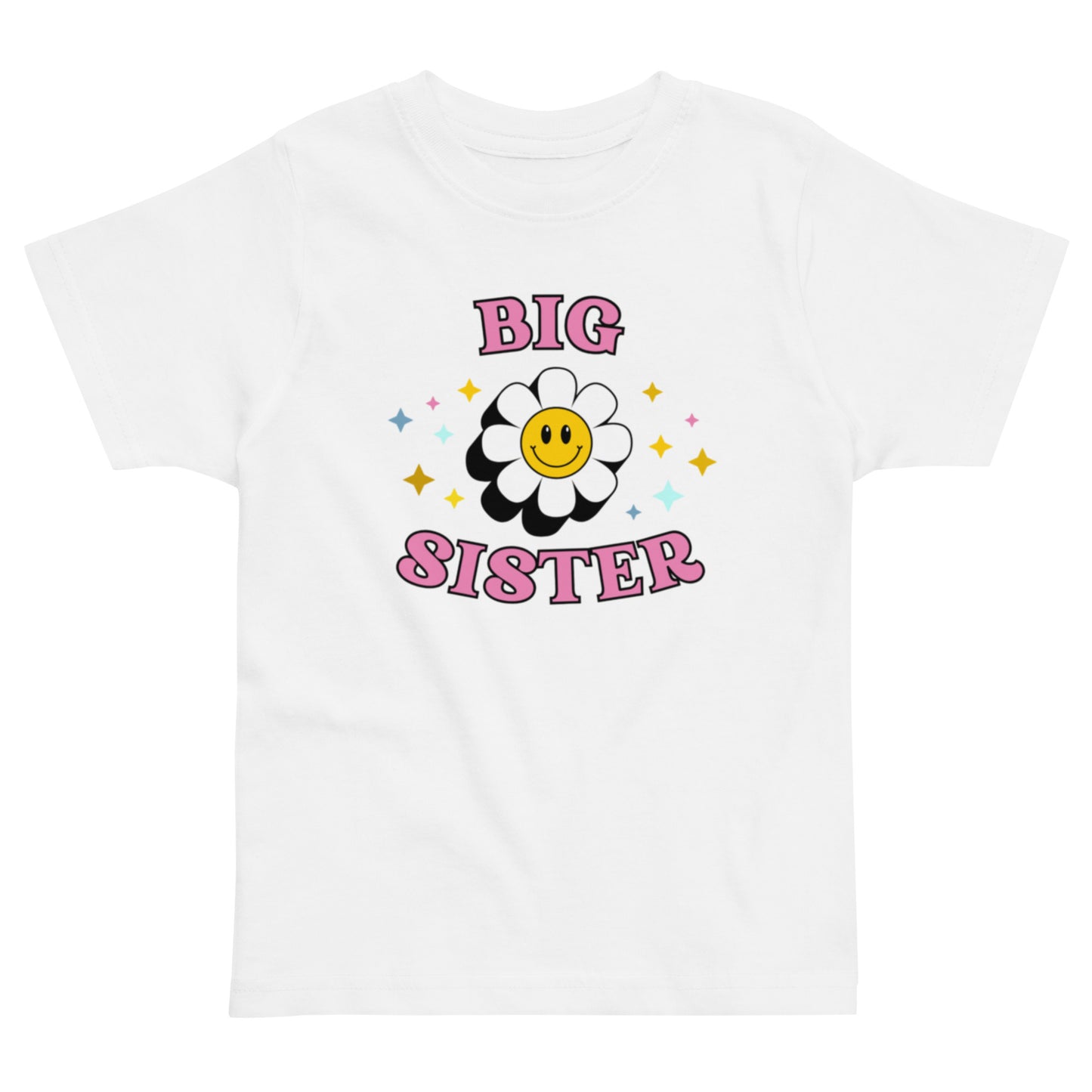 Big Sister T-shirt vit med blomma